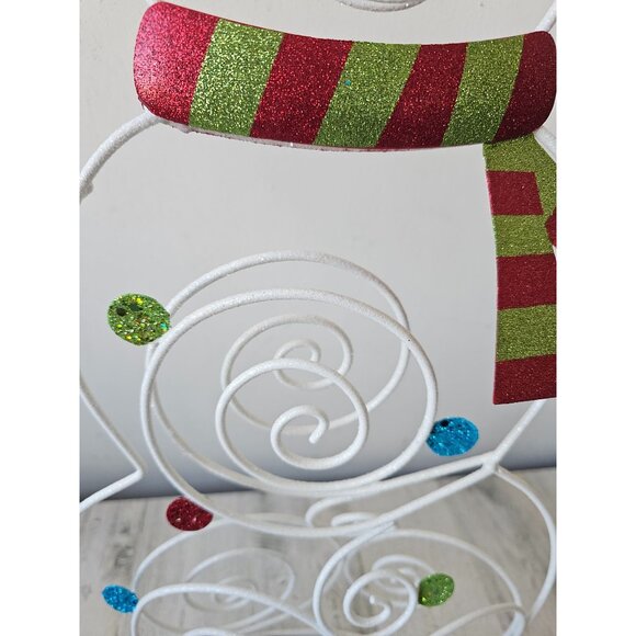 Pier 1 glitter large snowman Xmas decor retired rare - Picture 3 of 9